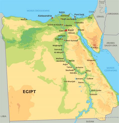 Mapa Egiptu Zobacz Nil I Położenie Stolicy Kairu