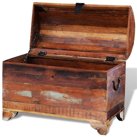 Handmade Reclaimed Solid Timber Wooden Storage Chest Trunk Toy Box
