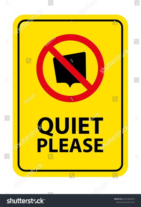 Quiet Please Sign On White Background Stock Vector Royalty Free