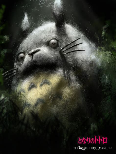 Creepy My Neighbor Totoro Art By Flavio Luccisano