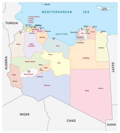 Bản đồ Hành Chính đất Nước Libya Libya Map Phóng To Năm 2023