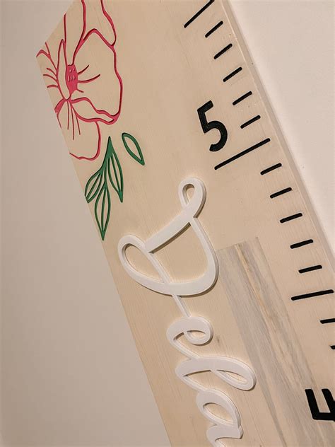 Personalized Wooden Growth Chart Wooden Growth Ruler Wood 3d Etsy