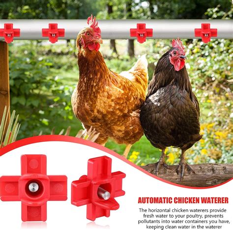 30 Pieces Horizontal Chicken Nipples Waterer Automatic Poultry Nipples Horizontal Side Mount