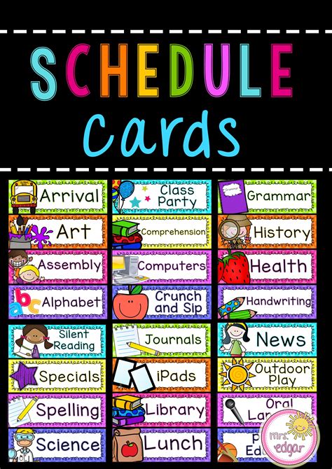 Schedule Cards Free Printable And These Visual Preschool Schedule Cards