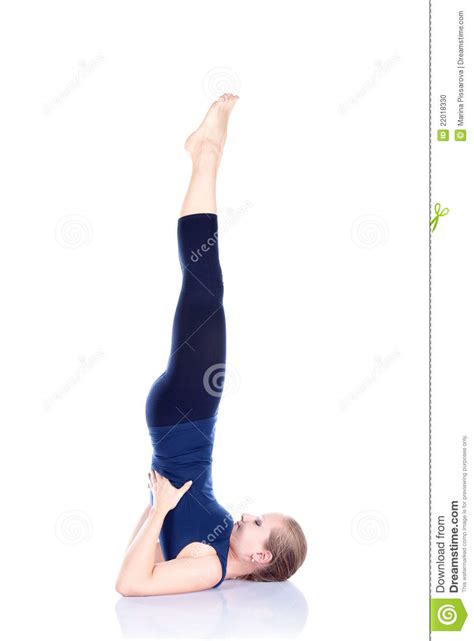 These shoulder stands go from easiest to toughest. Yoga Sarvangasana Shoulder Stand Pose Stock Photo - Image ...