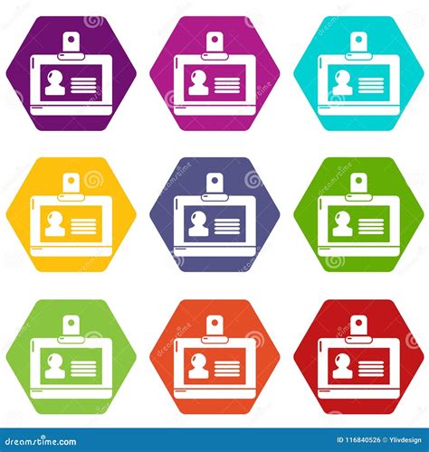 Badge Office Icons Set 9 Vector Stock Vector - Illustration of