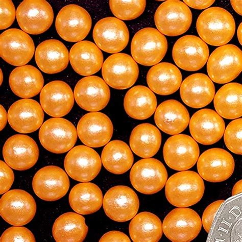 Natural 6mm Orange Nuts Dairy Soy Gluten Gmo Free Shimmer Pearls By