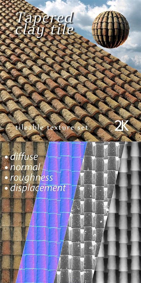 Tapered Clay Tile Or Spanish Roof 3d Textures And Materials Vray