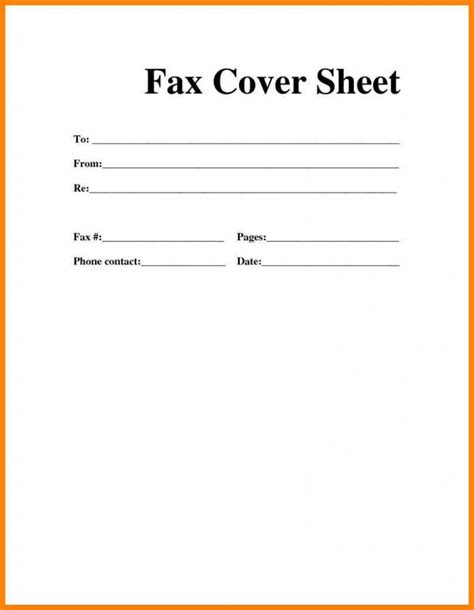 Printable Fax Cover Sheet Template Free