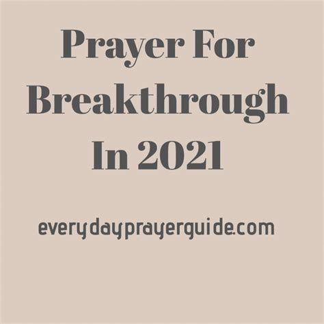 Prayer For Breakthrough In 2021 Prayer Points