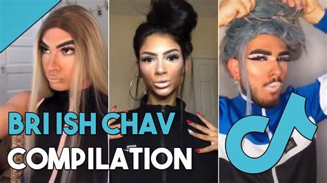 tiktok i m bri ish girl chav makeup trend 🤡 tiktok compilation youtube
