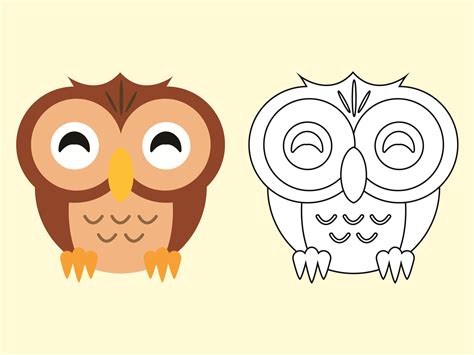 Owl Cartoon Vector Kids Drawing Design Graphic By 1tokosepatu