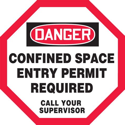 Confined Space Permit Required Osha Danger Manhole Warning Barrier™