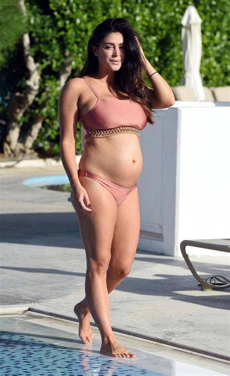 Casey Batchelor Shows Off Her Baby Bump In A Bronze Bikini In Cyprus