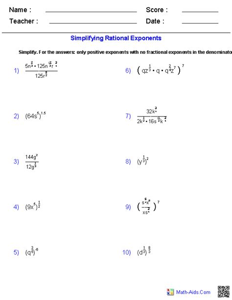 Printables Multiplying And Dividing Exponents Worksheet Tempojs