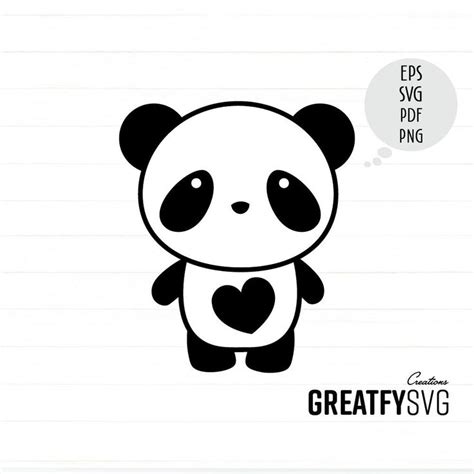 Panda Svg Panda Design Cuttable Panda Png Panda Print Etsy