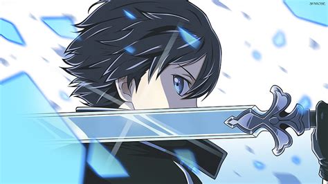 1080p Free Download Kirito~ Blue Hair Sword Art Online Dark Blue