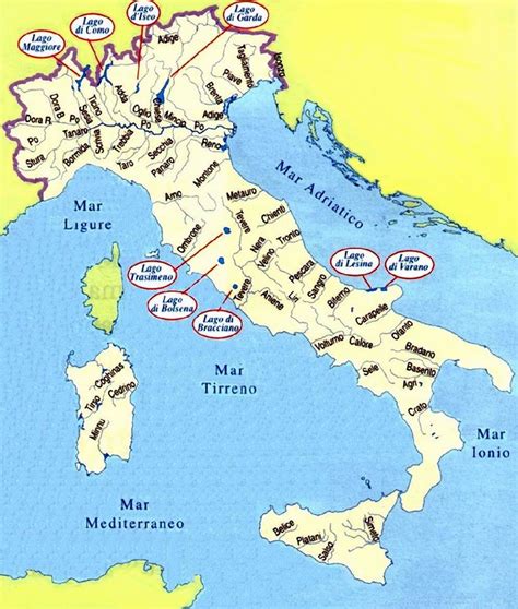 Cartina Italia Con Fiumi E Laghi Tomveelers