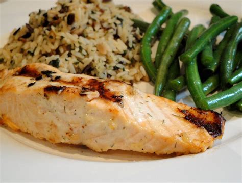 Salmon And Wild Rice With Beans Dinner Grilled Salmon Rice With Beans