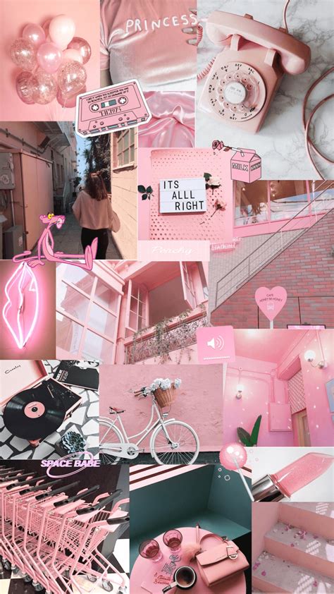 Peachy Pink Pink Aesthetic Collage Wallpaper Laptop Ingersolberg