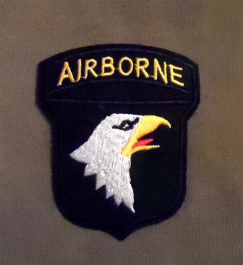 Airborne Screaming Eagle 101st Black Patch Iron On Embroidered Applique