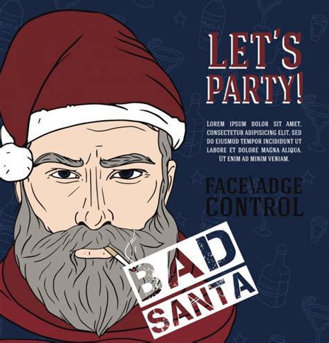 Party Poster With Bad Santa Stock Vector Image By ©ghouliirina 88997514