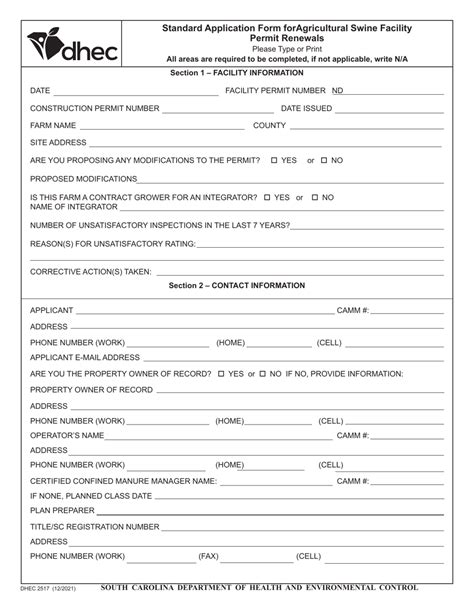 Dhec Form 2517 Fill Out Sign Online And Download Fillable Pdf South