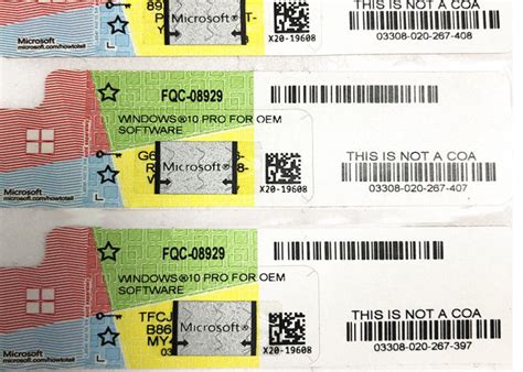 Multi Language Licence Key Code Windows 10 Pro Coa License Sticker