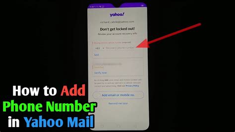 How To Add Phone Number In Yahoo Mail Youtube