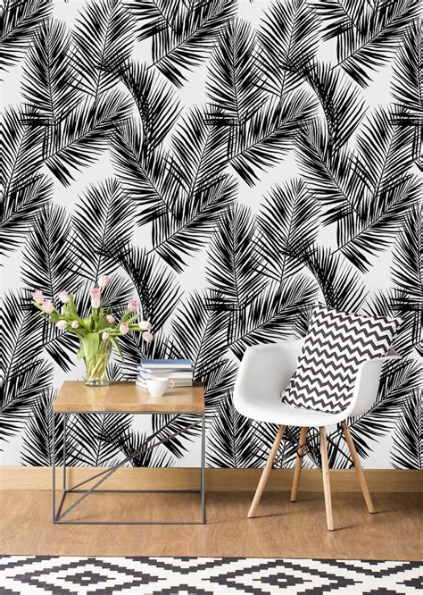 Removable Wallpaper Self Adhesive Wallpaper Black And White Etsy