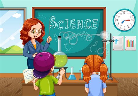 Teacher Explaining Science Experiment To Students In The Classroom