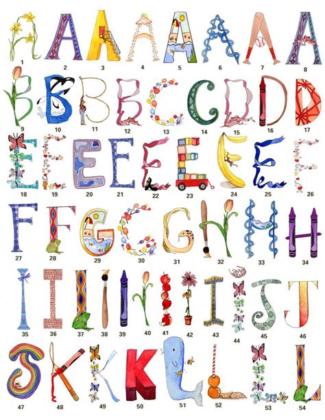 Name Art 4 Kids Alphabet Art Print Alphabet Art Name Art Projects