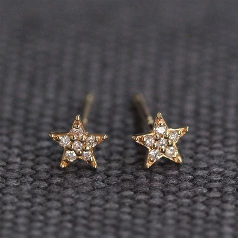 Diamond Star Earring Star Earrings Star Stud Star Diamond Etsy