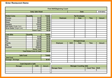 Cashier will perform the daily balancing activity according to established procedures. Daily Cash Sheet Template Excel | charlotte clergy coalition