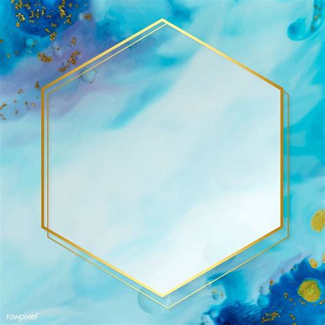 If you're in search of the best gold backgrounds, you've come to the right place. Hexagon gold frame on abstract blue watercolor vector ...