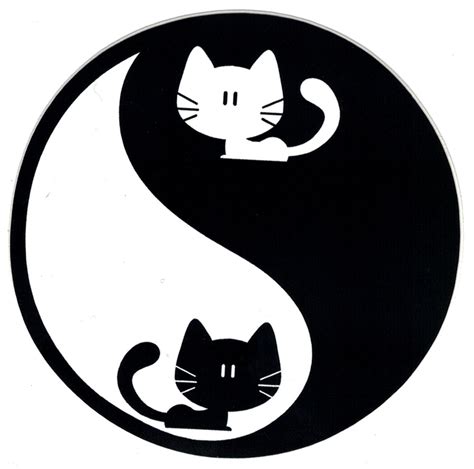 Yin Yang Kittens Small Bumper Sticker Decal Peace Resource Project
