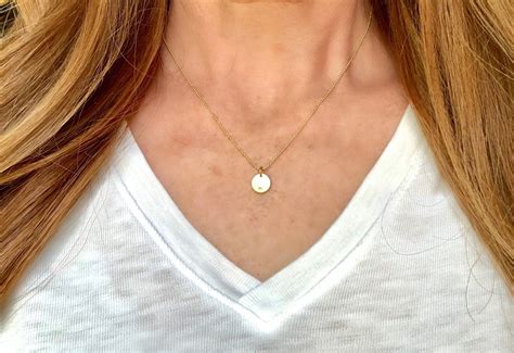 Tiny Gold Diamond Pendant Necklace 16 Gold Fill Bead Chain Perfect For
