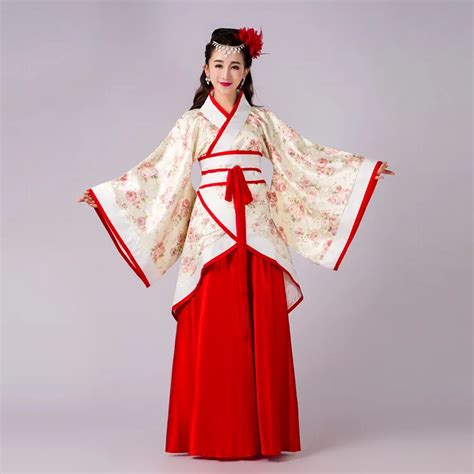 chinese traditional women hanfu dress chinese fairy dress red white hanfu clothing tang dynasty