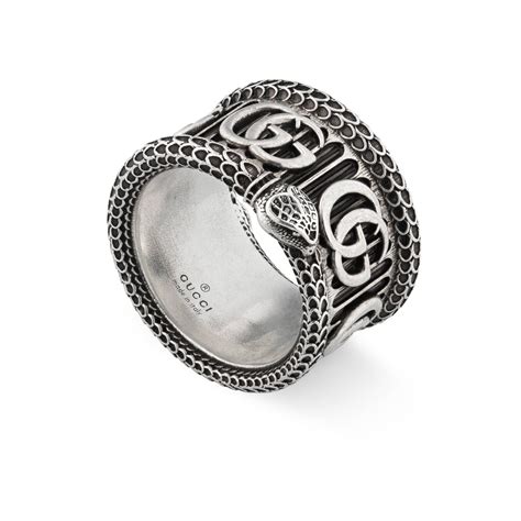 Gucci Silver Ring With Double G In Metallic For Men Lyst