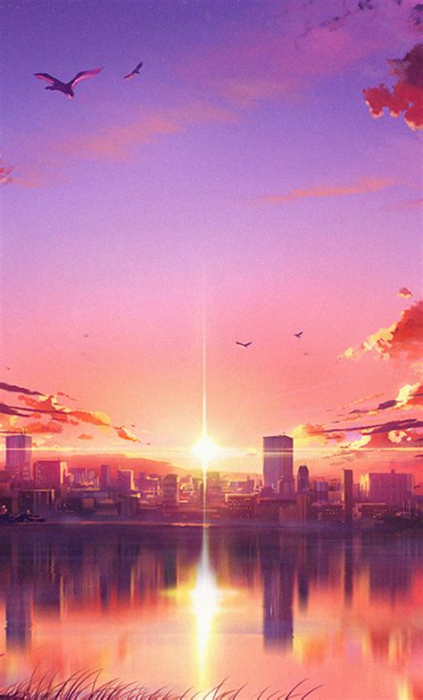 1280x2120 Anime Sunset Scene Iphone 6 Hd 4k Wallpapers Images Backgrounds Photos And Pictures