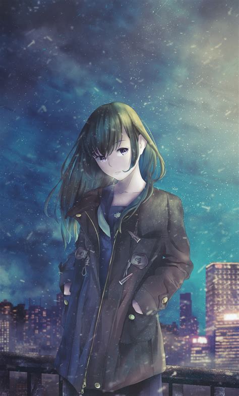 Night Out, Original, Cute, Anime Girl, Wallpaper - Iphone Anime Girl