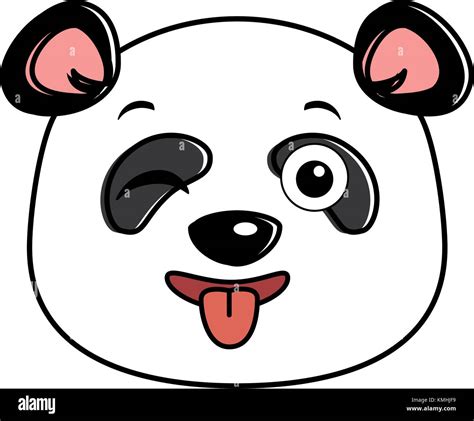 cute panda crazy emoji kawaii vector illustration design stock vector image and art alamy