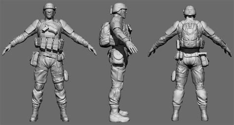 Lim Eric Harianto Assaukt Soldier Front Side Back View