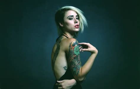 Girl Woman Model Tattoo Blonde Tattoos Female Alysha Nett
