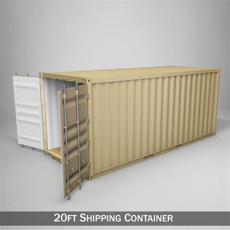 20ft Shipping Container 3d Model Flatpyramid