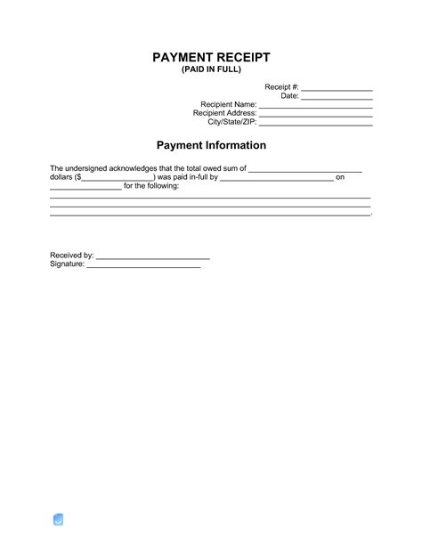 Paid In Full Receipt Template Invoice Maker