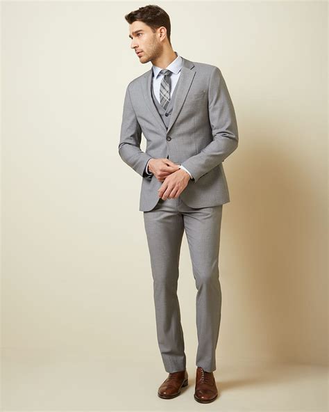 Broken stitch honister slim fit suit waistcoat. Essential Slim Fit stretch light grey suit Pant | RW&CO.