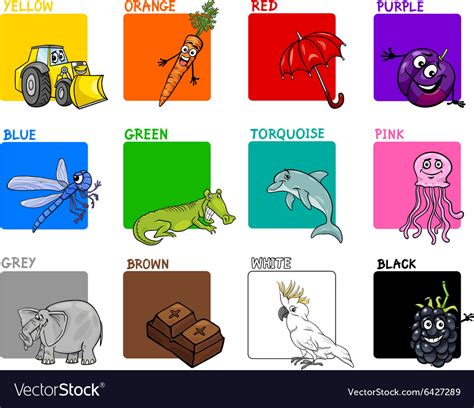 Primary Colors Cartoon Set Royalty Free Vector Image