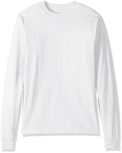 Hanes Mens Beefy Long Sleeve Shirt X Large White