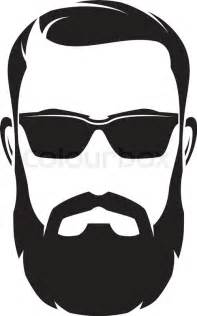 Bearded Men Face Hipster Character Fashion Silhouette Avatar Emblem